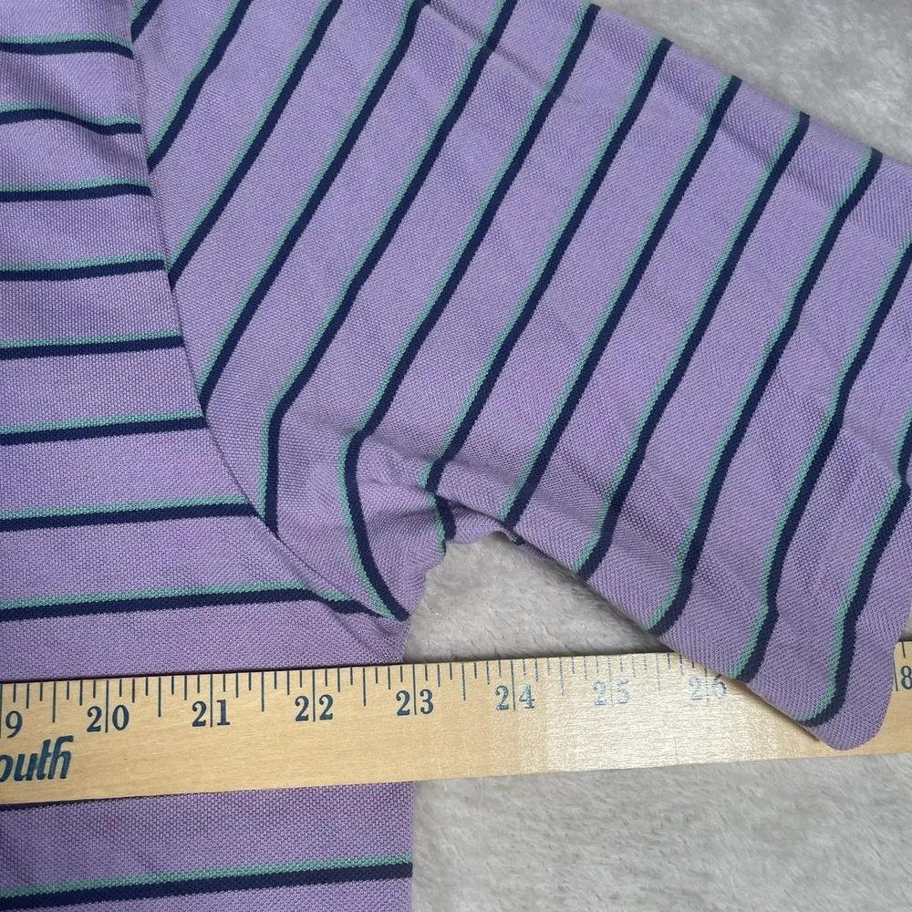 Polo Golf Ralph Lauren Shirt Men's Large Purple Striped Pima Soft Touch‎ Polo